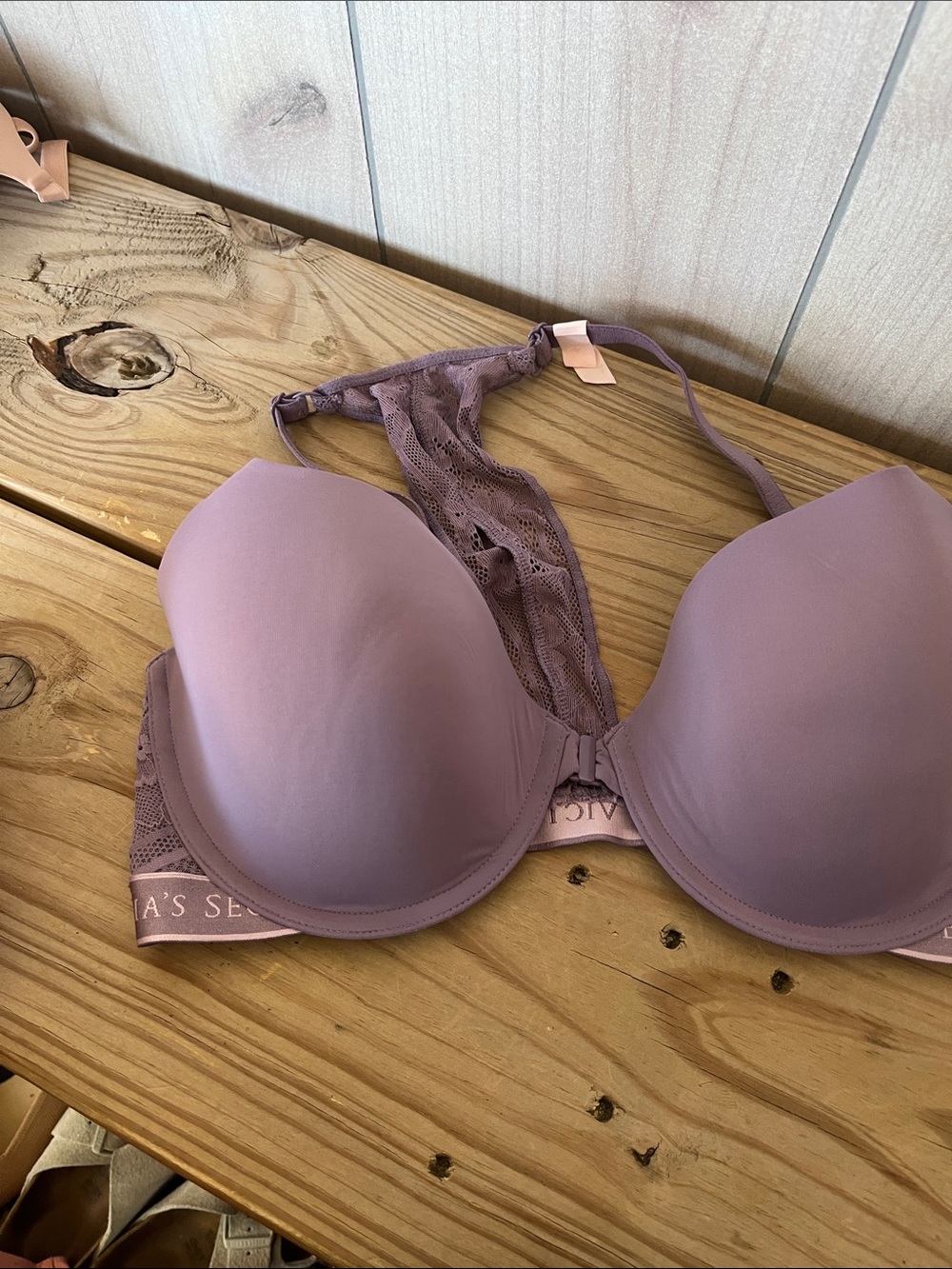 Victoria's Secret Dusty Lavender Lace-Back Push-Up Bra